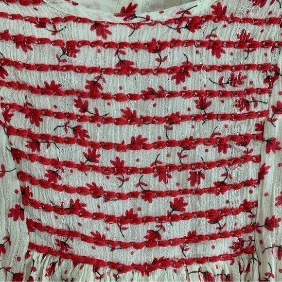 Peek Dress Girl’s Size 8 Leaves Metallic Threads boho Long Sleeve - Picture 12 of 14